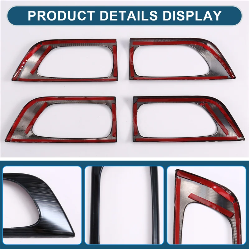 

ABQB-For Toyota Prado FJ120 2003-2009 Car Interior Door Handle Bowl Bow Frame Cover Trim Replacement Parts