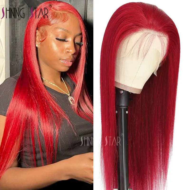 

99J Burgundy Lace Front Wig Human Hair 13X4 Straight Red Colored 13X6 Lace Frontal Human Hair Wigs For Women Hd Lace Front Wig