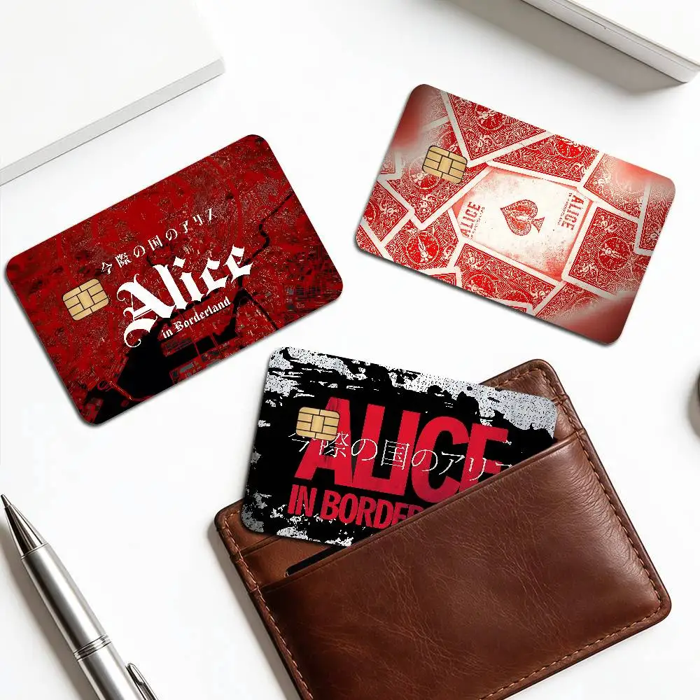 A-Alice In B-Borderland Credit Card Skin Stickers No Adhesive Residue Water Proof for VISA Credit Card Subway Access Card