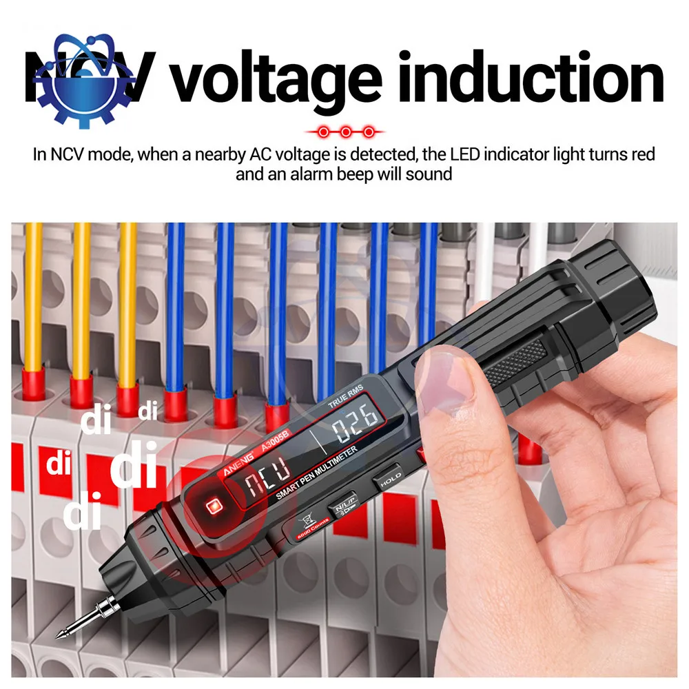 ANENG A3005 Multimetro Digitale Penna Tipo 4000 Conta Misuratore Professionale Non Contatto Auto AC/DC Tensione Ohm Tester Diodo per Utensile