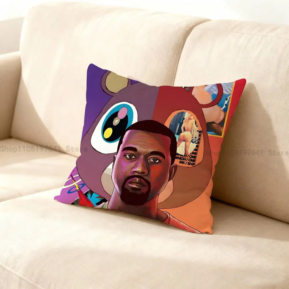 K-Kanye-e West Ye Rapper Pillow Case cute cartoon anime peripheralsBedroom Sofa Decorative Cushion Cover Soft Cushion Cover