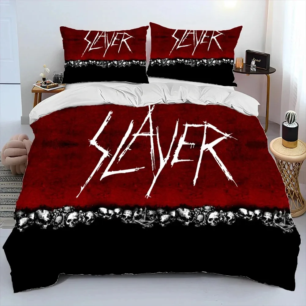 

Slayer Heavy Metal Band Music Comforter Bedding Set,Duvet Cover Bed Set Quilt Cover Pillowcase,king Queen Size Bedding Set Boys