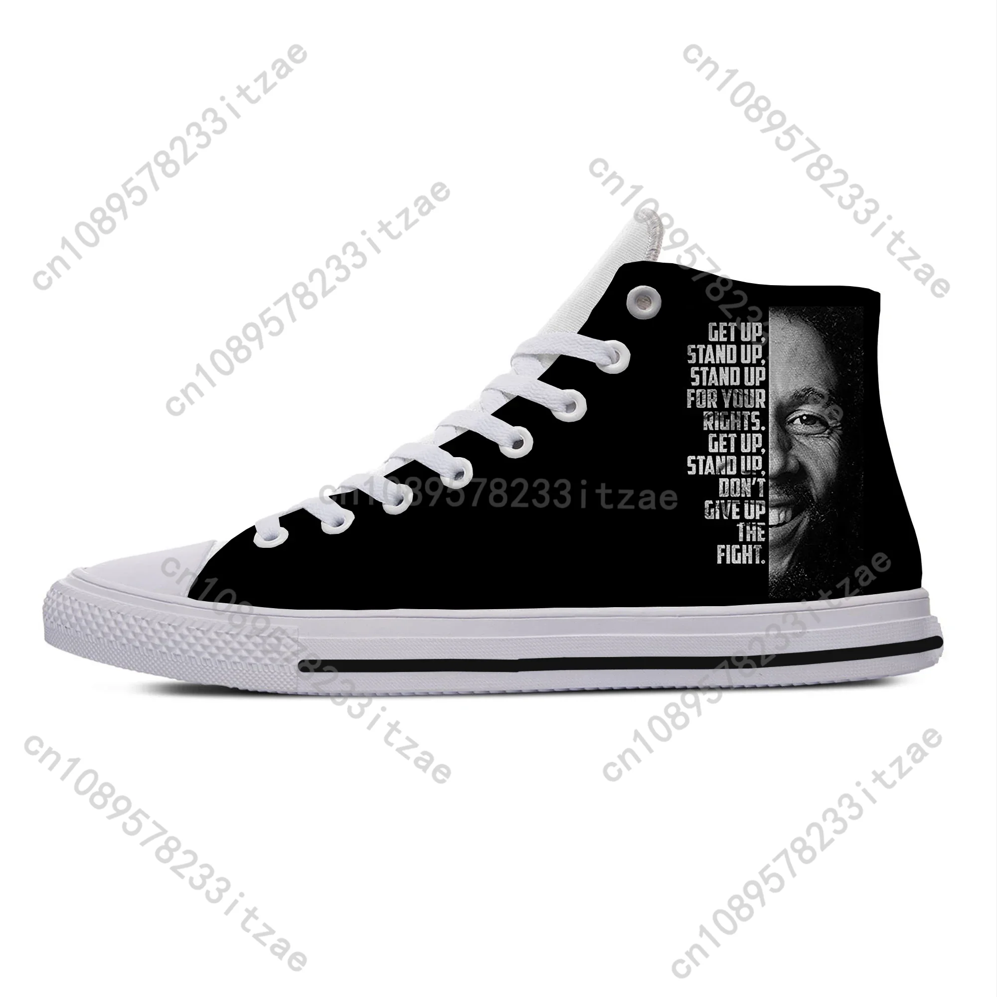 

Hot Summer Cool Get Up Stand Up Bob Marley High Top Latest Canvas Shoes Men Women Casual Sneakers Classic Board Shoes