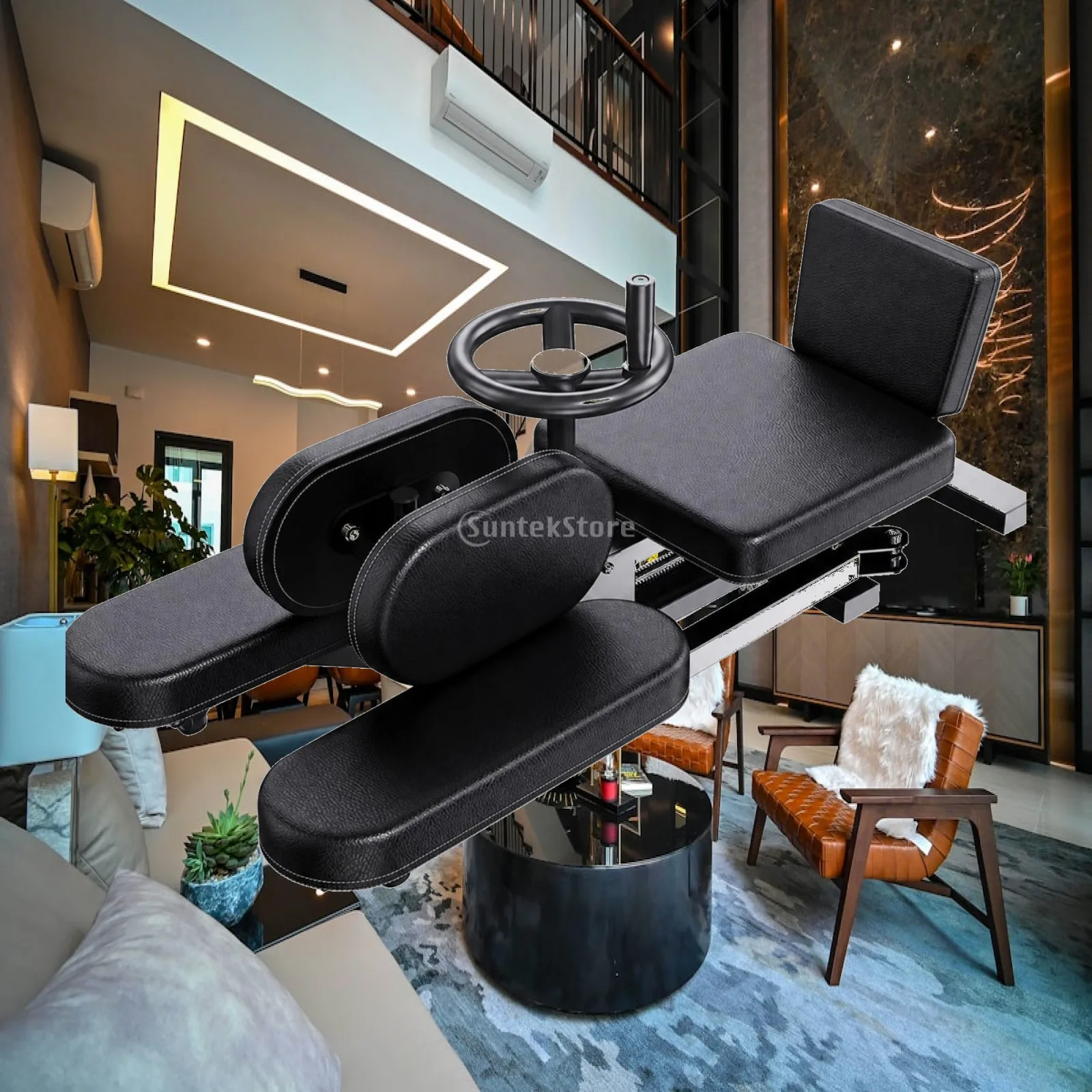 Leg Stretching Machine with Handwheel Ergonomic Leg Stretcher with Seat and Backrest Split Stretcher Heavy-Duty Equipment Manual