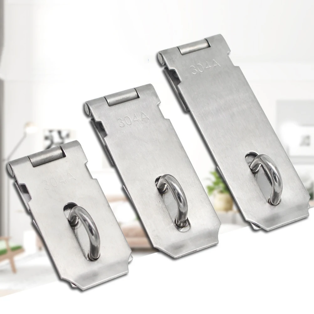 

2 Pcs Stainless Steel Lock Plate Gate Padlock Hasp and Staple Door Thicken Clasp