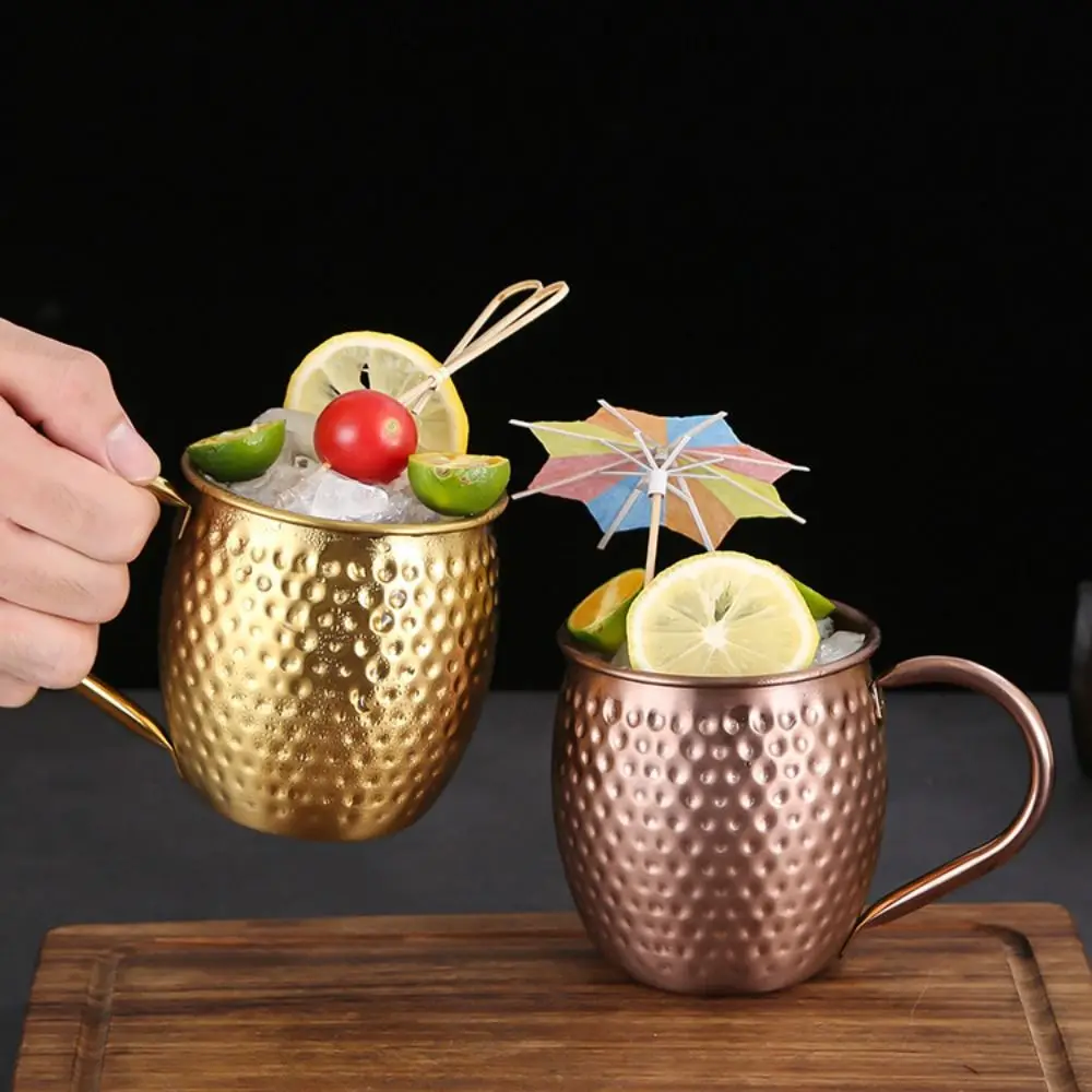 

Drinkware Hammer Pattern Moscow Mule Mug 520ml Rust-proof Drinking Cup Large Capacity Retro Stainless Steel Cup KTV