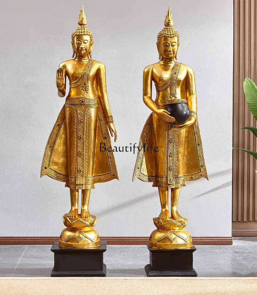 

Southeast Asian Style Station Buddha Ornament Floor Large Sculpture Welcome Decorations