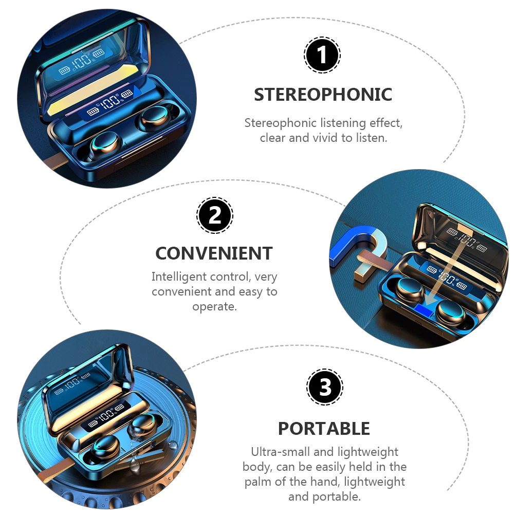 

1Set Earphone Automatic Pairing Clear Sound Noise Reduction Lightweight Portable Intelligent Control