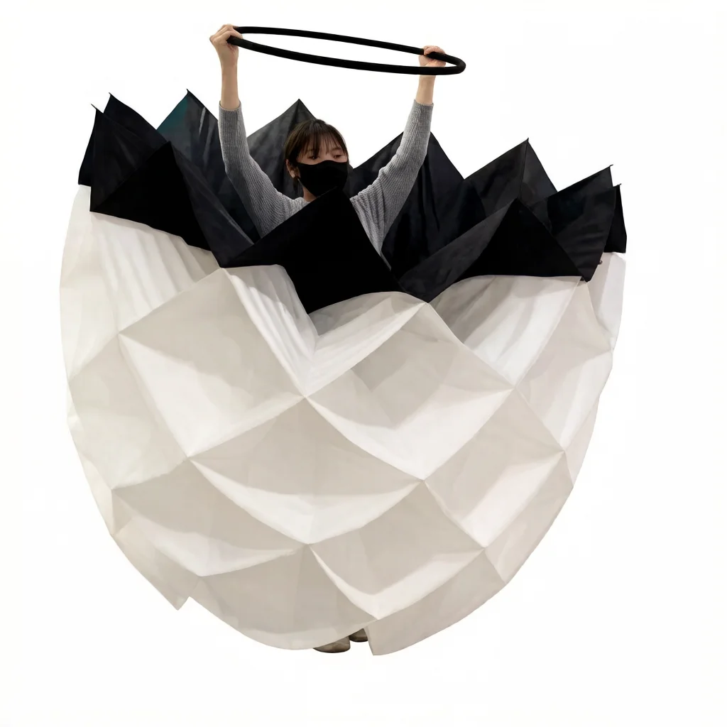 LED Rising and Blooming Interactive Prop for Theme Park Parade Float Performance Luminated Umbrella Flower Costume Dress
