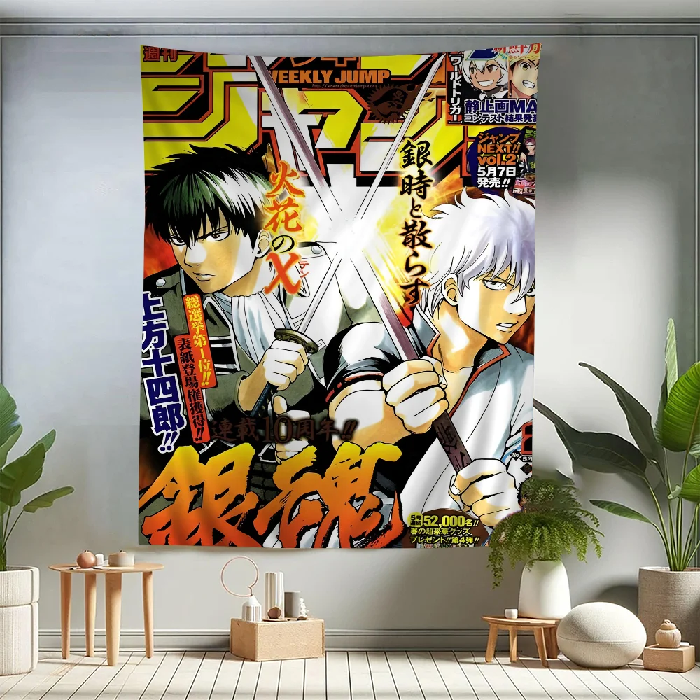 Japanese Anime Gintama Cartoon Tapestry Bohemian Wall Tapestries Mandala Home Decor