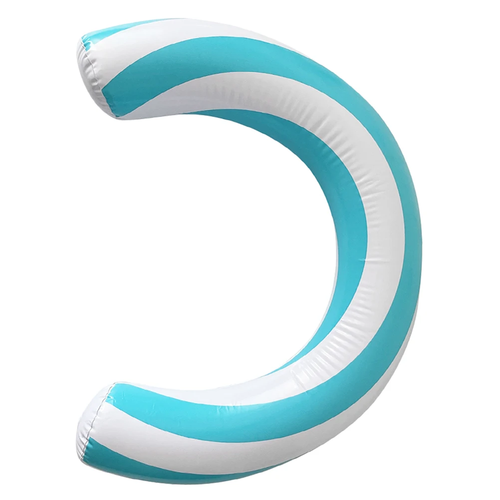 

Inflatable Swimming Ring Blue Giant Floats for Adults Accessories Summer Pool Party Arc Shape PVC Material