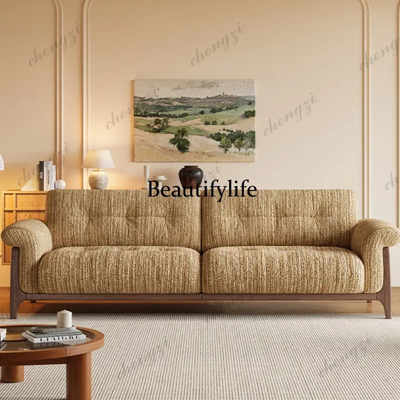 A4567 French retro fabric sofa, antique small apartment in the living room, sub-cotton and linen sofa can be disassembled and wa