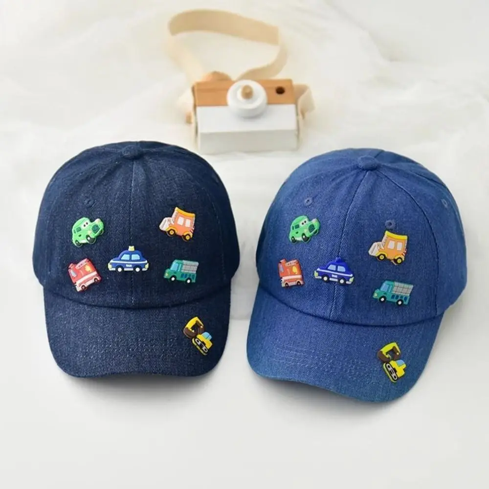 

Lightweight Cartoon Children Sports Hats Denim INS Toddler Peaked Caps Breathable Adjustable Baby Sun Visor Hat Travel