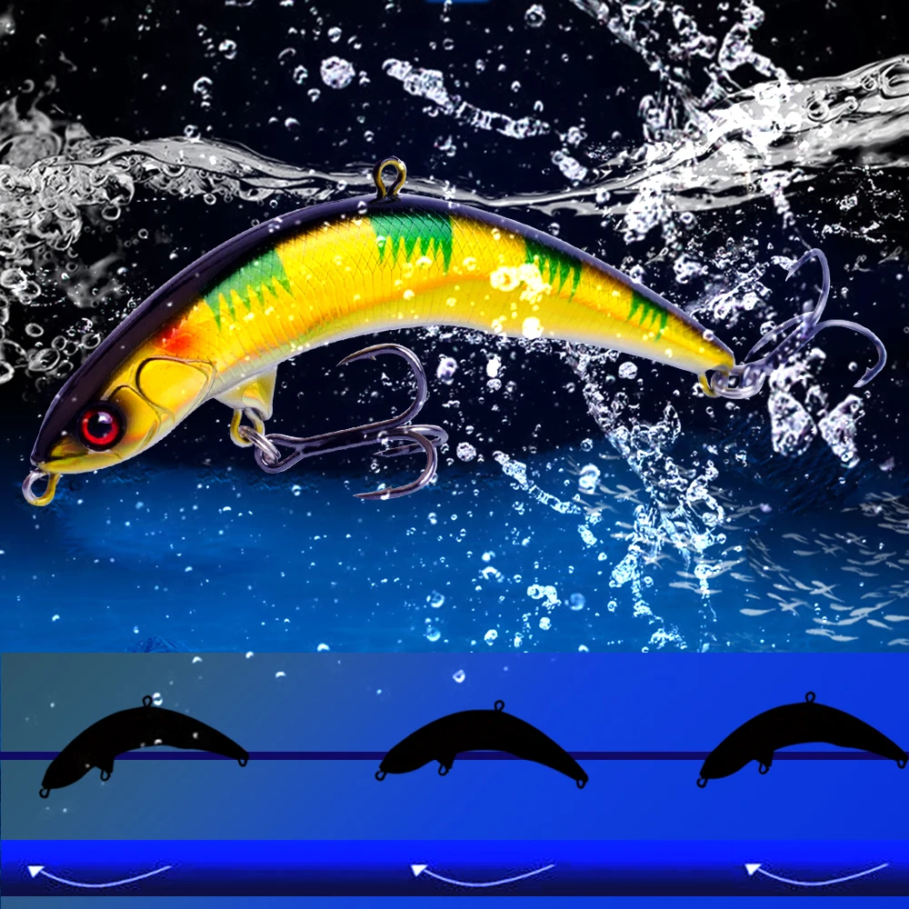 CCLTBA Bent Pecil Bait Wobblers 8.5cm 7g Topwater Lures Surface Dying Rattle Fishing Lures Minnow Baits Bass Trout Lures Tackle