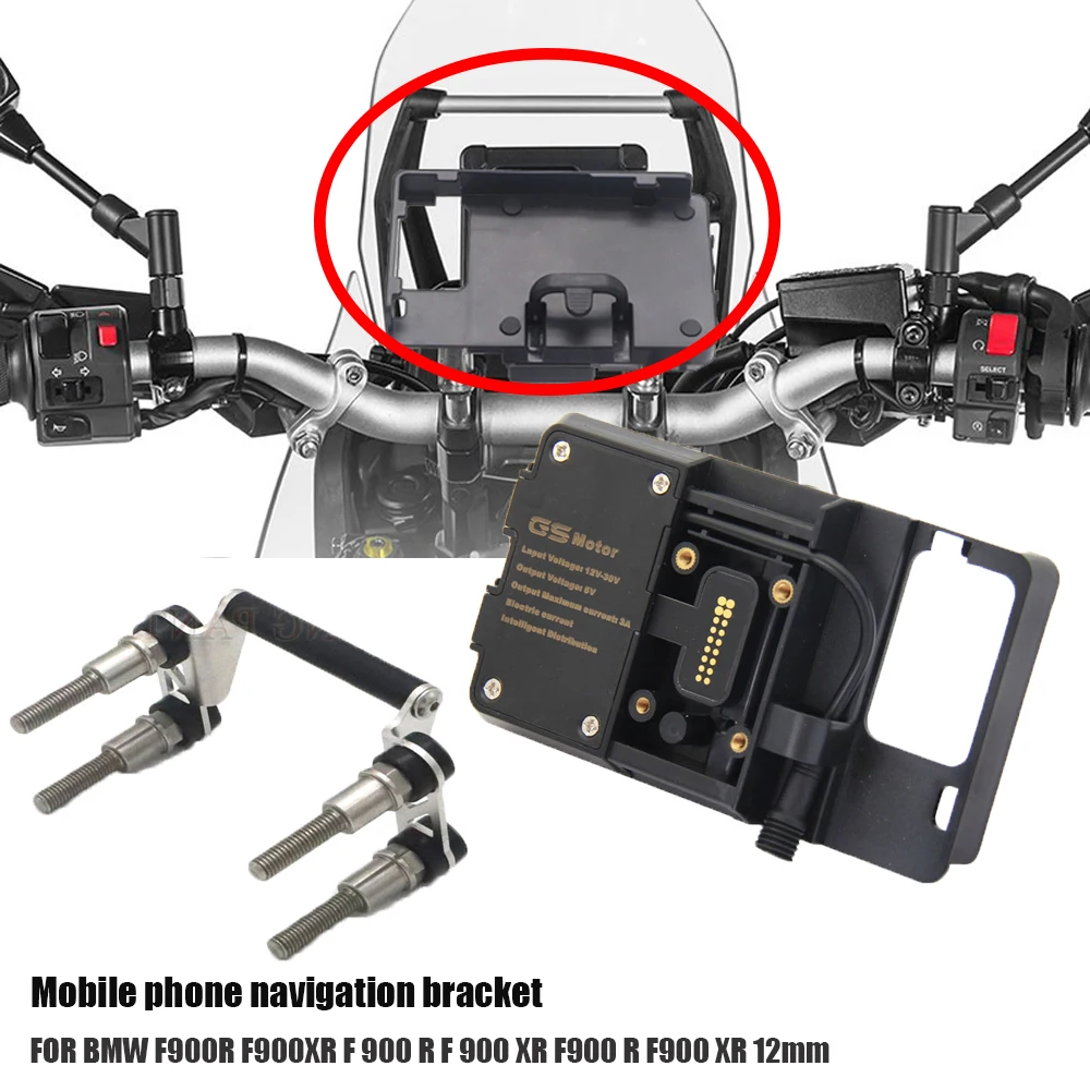 

Handlebar Mobile Phone Navigation Bracket USB Phone Charging FOR BMW F900R F900XR F 900 R F 900 XR F900 R F900 XR 12mm