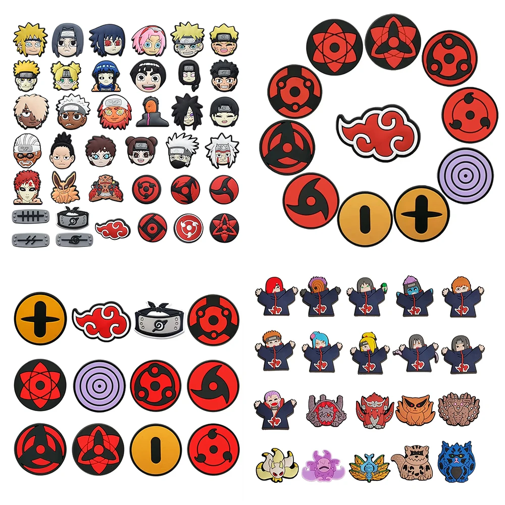 

MINISO Hot Anime Cartoon 6-100Pcs Shoes Charms PVC Shoe Bag DIY Charm Accessories for Derivatives Halloween Xmas Party Gift ﻿
