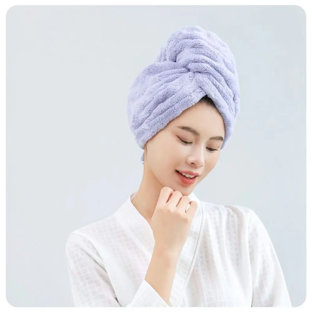 Premium Bubble Fleece Hair Drying Hat Quick Dry Bath Towel Wrap Soft Breathable Shower Accessory For Long Thick Hair Women