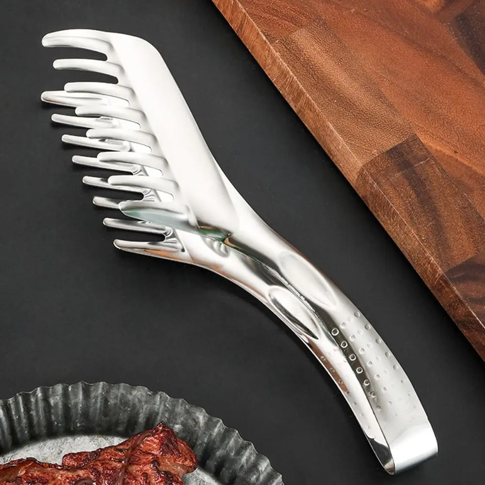 2 szt. Szczypce kuchenne do spaghetti w kształcie grzebienia Uchwyt antypoślizgowy Wygodny uchwyt Klips do makaronu ze stali nierdzewnej Wygodny Odporny na ciepło