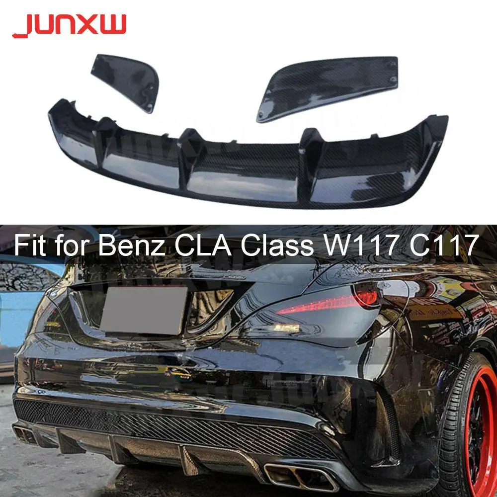 Carbon Fiber Rear Bumper Lip Diffuser Rear Splitters For Mercedes Benz W117 C117 CLA250 CLA260 CLA45 Package 2013 -2018 FRP