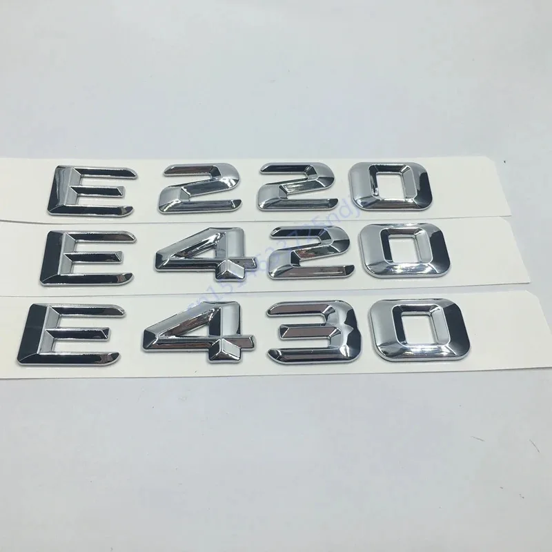 3D W124 W211 For Mercedes-Benz E-CLASS E63 E200 E220 E240 E250 E280 E420 E430 E450 E550  Trunk Rear Emblem Badge Chrome Letters view 2