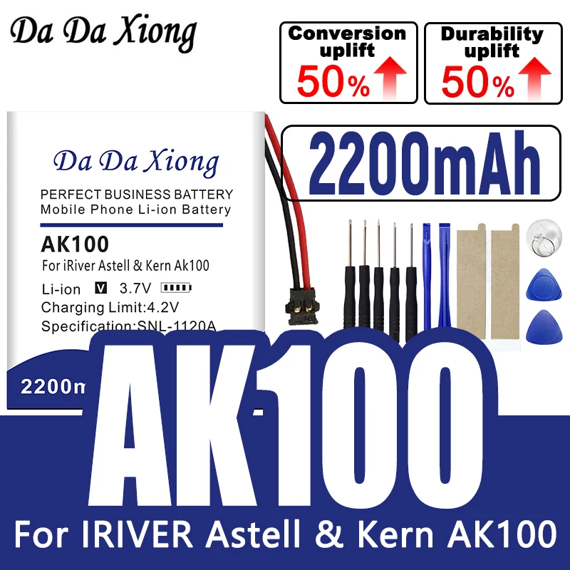 

Аккумулятор для игрока IRIVER Astell & Kern AK100, новый литий-полимерный аккумулятор 3,7 В + инструмент