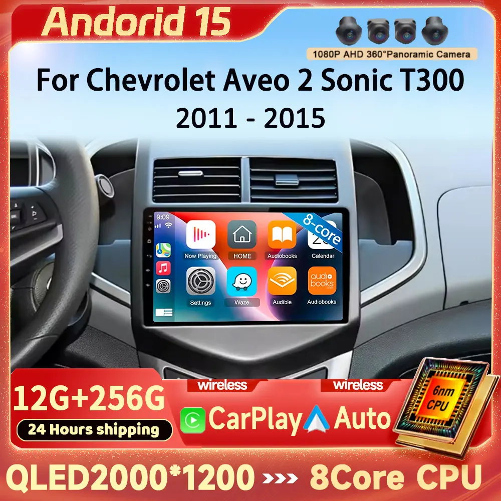 

Autoradio Android 15 Carplay For Chevrolet Aveo 2 Sonic T300 2011-2015 Touch Screen Car Radio Video Multimedia Player DSP GPS