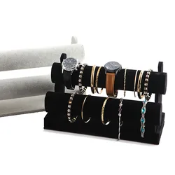 2 Layers Bracelets Bangles Storage Rack Jewelry Stand Holder Retro Removable Jewelry Display Watch T-Bar Rack