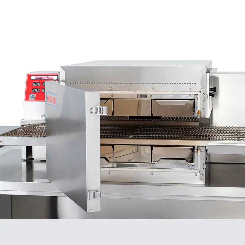 Max Up To 320 Degree Pizza Oven Adjustable Belt Direction Commercial Conveyor Pizza Oven For Sales