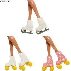 Multi-style Ice Skates For Barbie Doll Shoes Fashion Pink White Roller skating Shoes For Barbie Dolls 1/6 Accessories Kids Toys
