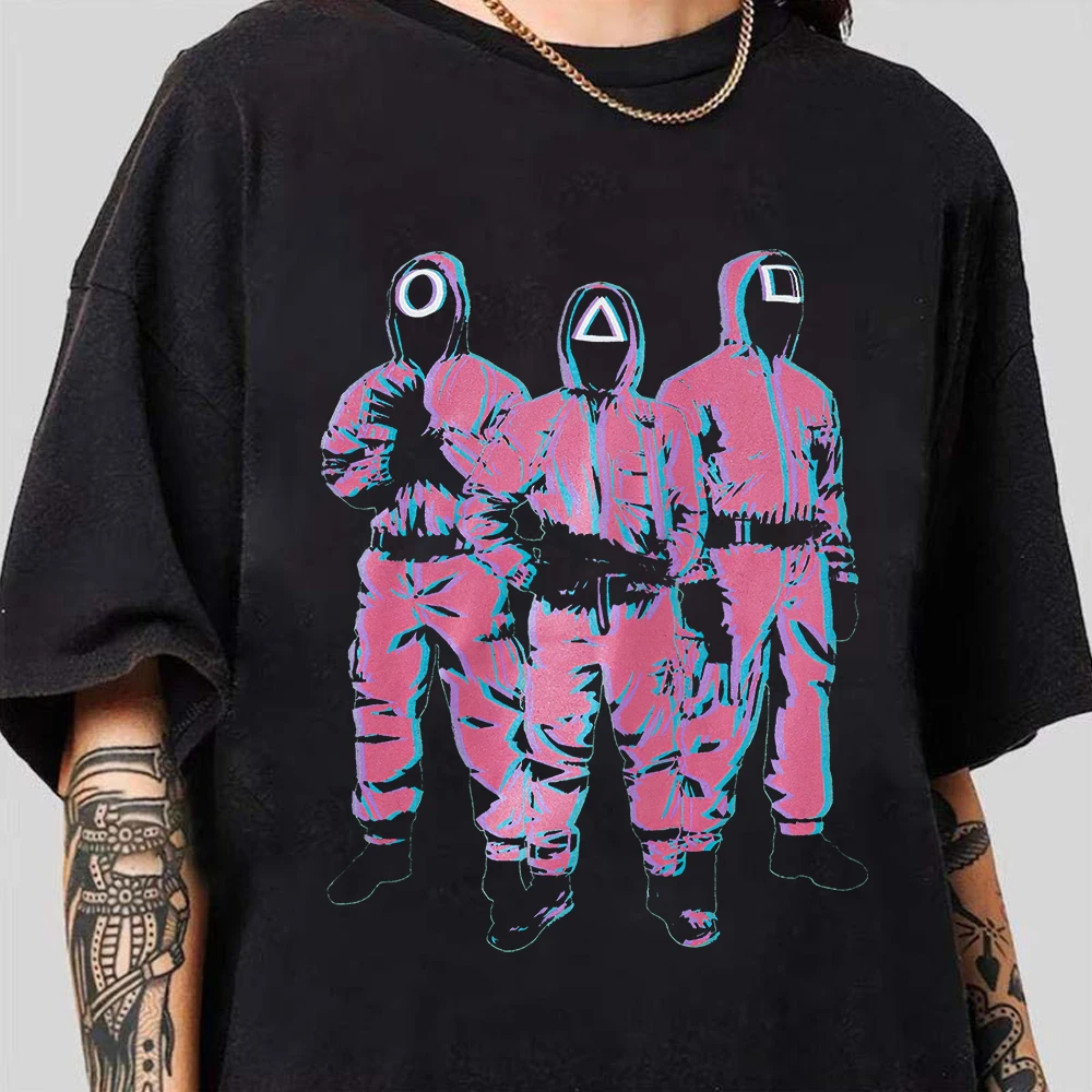 

New Calamari Game Cosplay Costume Numbers Tracksuit Player 456 333 001 Party Clothes Adult Player Costume Kpop T-shirt Fan Tee