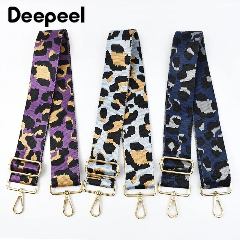 Deepeel 5cm Colorful Leopard Bags Strap 80~130cm Adjustable Shoulder Straps Women's HandBags Crossbody Bag Replacement Accessory