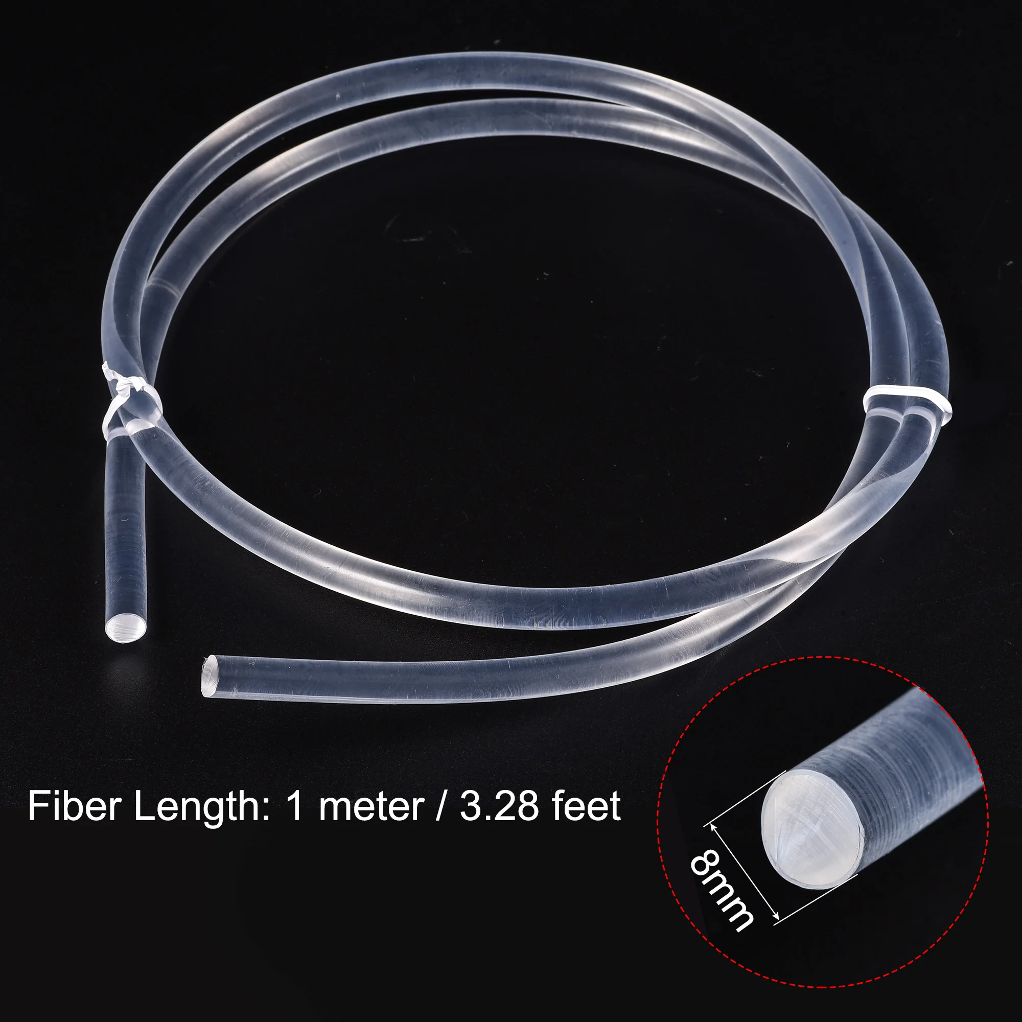 Uxcell PMMA Side Glow สายเคเบิล8มม.Dia 1M ยาวสำหรับไฟ LED คู่มือ Home Hotel