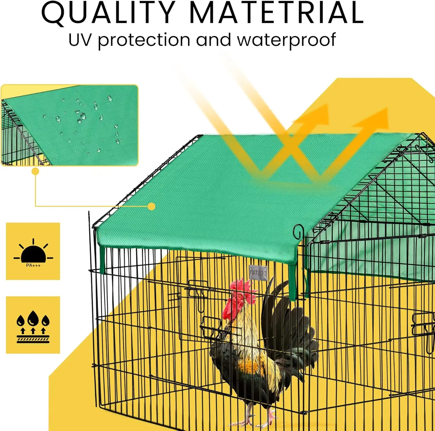 71 "x 30" طوي في الهواء الطلق الفناء الخلفي حظيرة معدنية قفص الدجاج الضميمة بطة أرنب القط قفص روضة ممارسة القلم مع الطقس #4