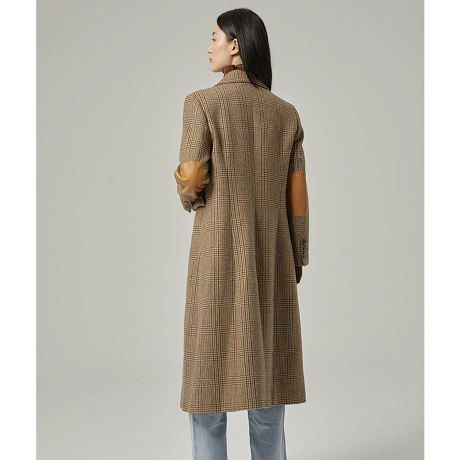 Allingentle Women's Suit Long Blazer Fashion Women Plaid Jacket for Cocktail Party Daily Casual Outfits Customize