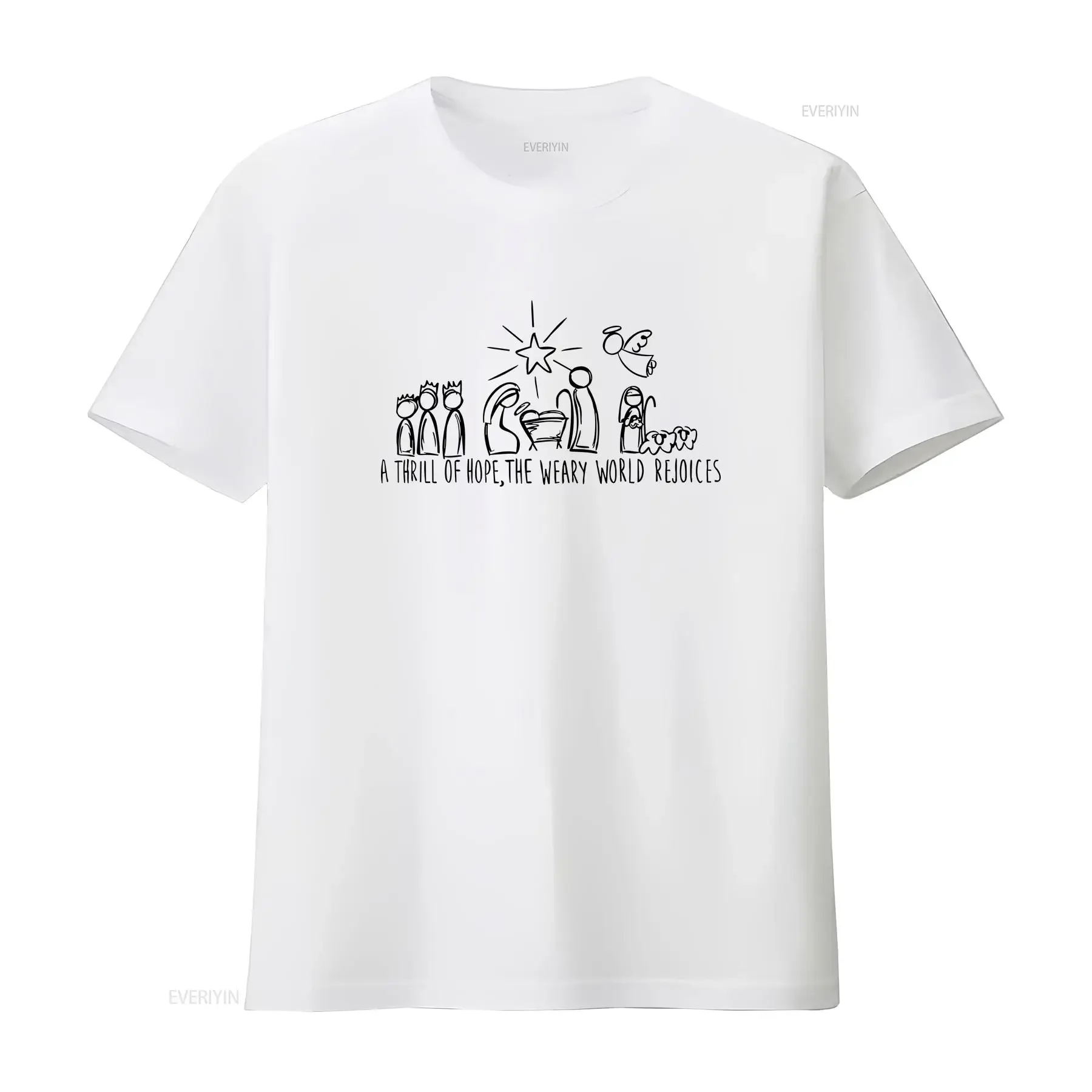 A Thrill Of Hope The Weary World Rejoices SweaT T Shirt For Christians Religious Christmas Nativity Jesus Is Reason vintage