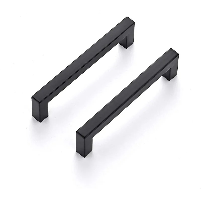 30 Pack 5 Inch Kitchen Square Cabinet Handles Matte Black Pulls Drawer Hardware for Cabinets Cupboard