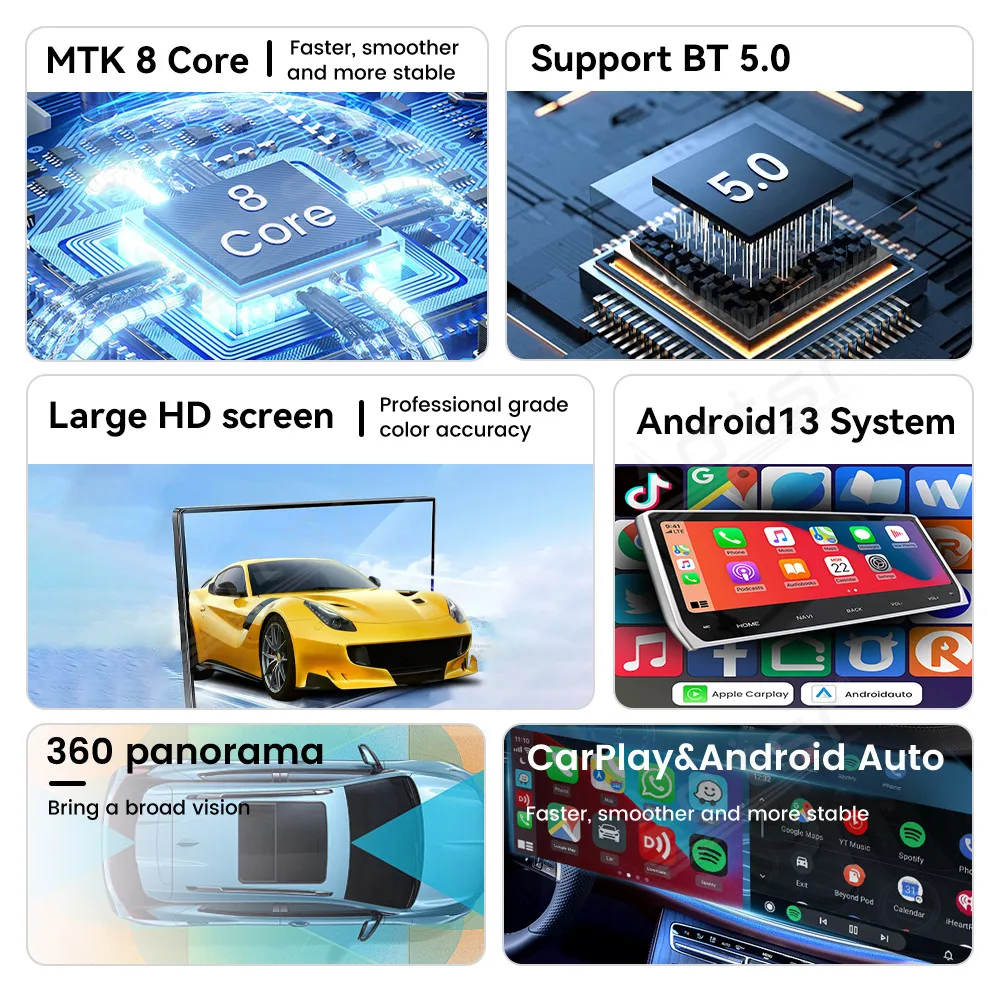 10.25 Inch Android 13.0 CarPlay QLED Car Radio For Audi A1 2012-2018 Recorder GPS Navigation Stereo Multimedia Player Head Unit view 3
