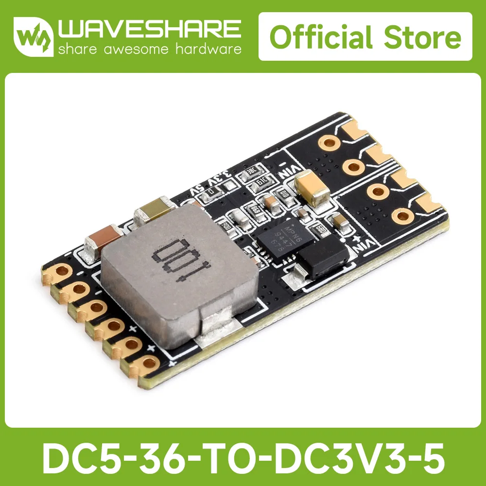 Waveshare DC-DC Buck Mini Module, Compact Size And Easy To Integrate, Configurable 3.3V Or 5V buck voltage regulation output