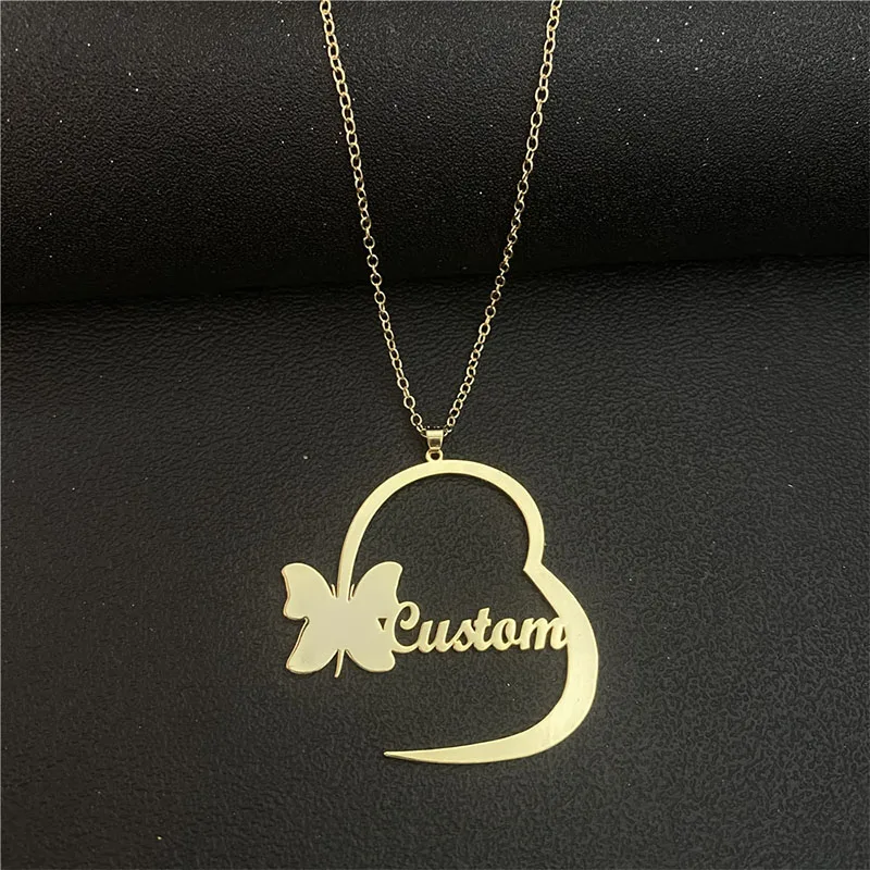 Custom Made Golden Sticker Printing Kids Teacher Paired Pendants Bridal Mom Lovers Stylish Sister Cool Pretty Pastel Cool Gifts