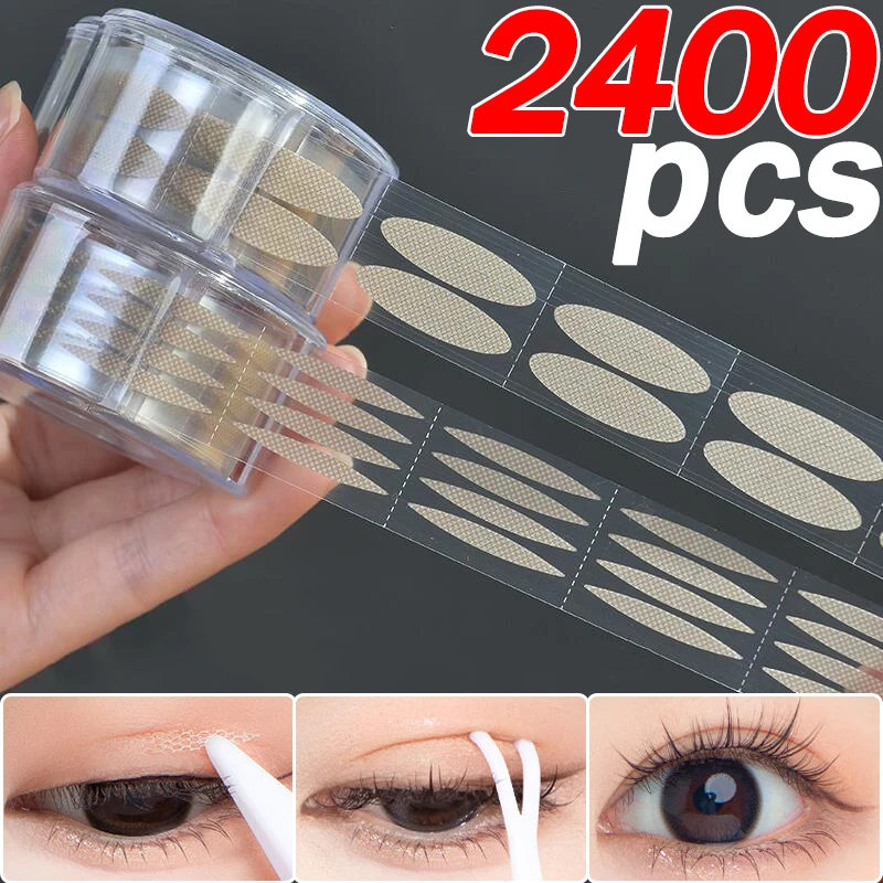 Selbst klebende doppelte Augenlid Klebeband Aufkleber unsichtbare Spitze Mesh Augenlid Paste natürliche Streifen oliv förmige Eye Lift Make-up-Tools