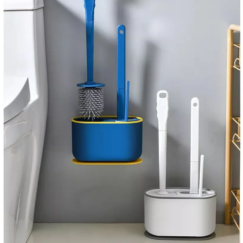 

Набор настенных щеток для унитаза, силиконовая щетка для унитаза с набором держателей, креативный набор щеток, инструмент для чистки ванной комнаты, аксессуары для туалета