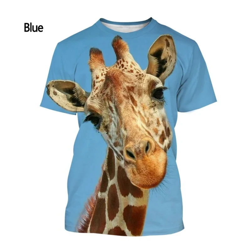 Animal Giraffe 3D Print Short sleeve T-shirts Men Woman Casual Streetwear Harajuku Fashion Oversized Unisex Clothing