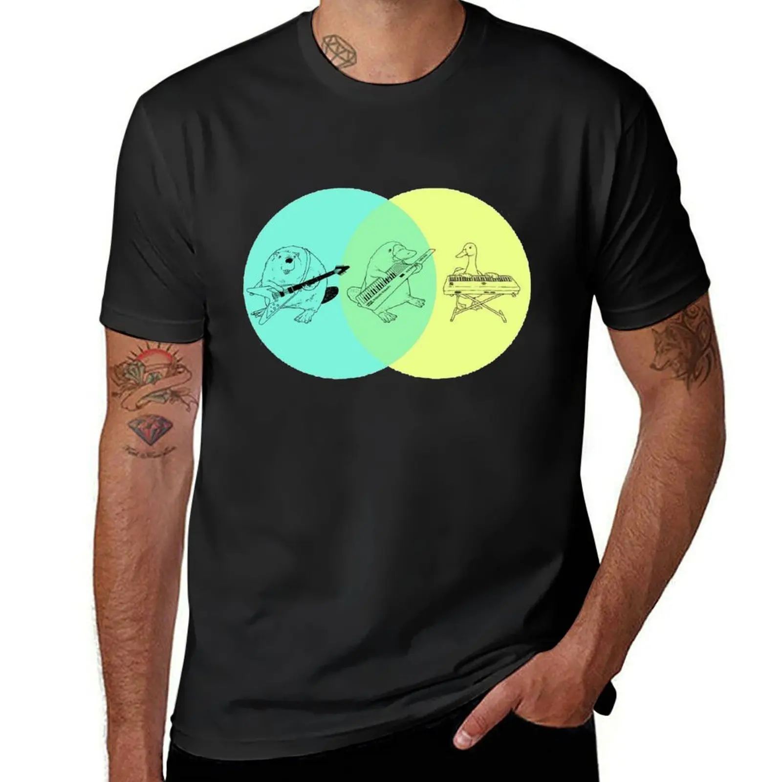 Keytar Platypus Venn Diagram T-Shirt boys whites cute tops anime heavy weight t shirts for men