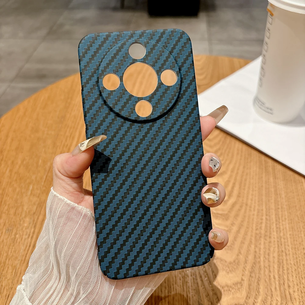 

For Honor X9D X70 Case Carbon Fiber Texture Pattern PC Back Hard Shell Camera Lens Protection Shockproof Bumper Cover
