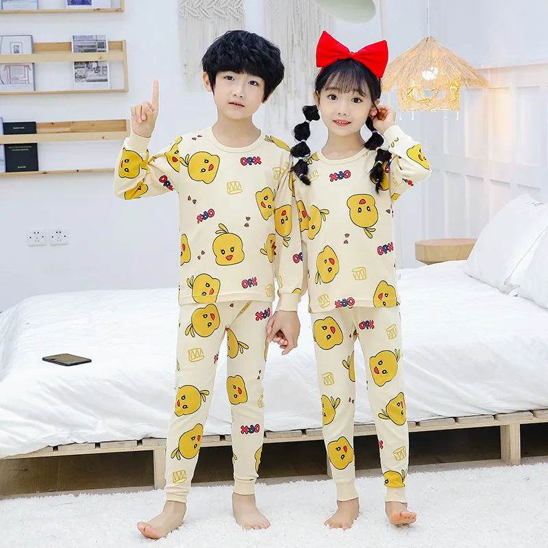 Children's Underwear Suit Autumn/Winter Baby Long Johns Top & Bottom Set Boys and Girls Pajamas  Underwear Boys and Girls 7-12y