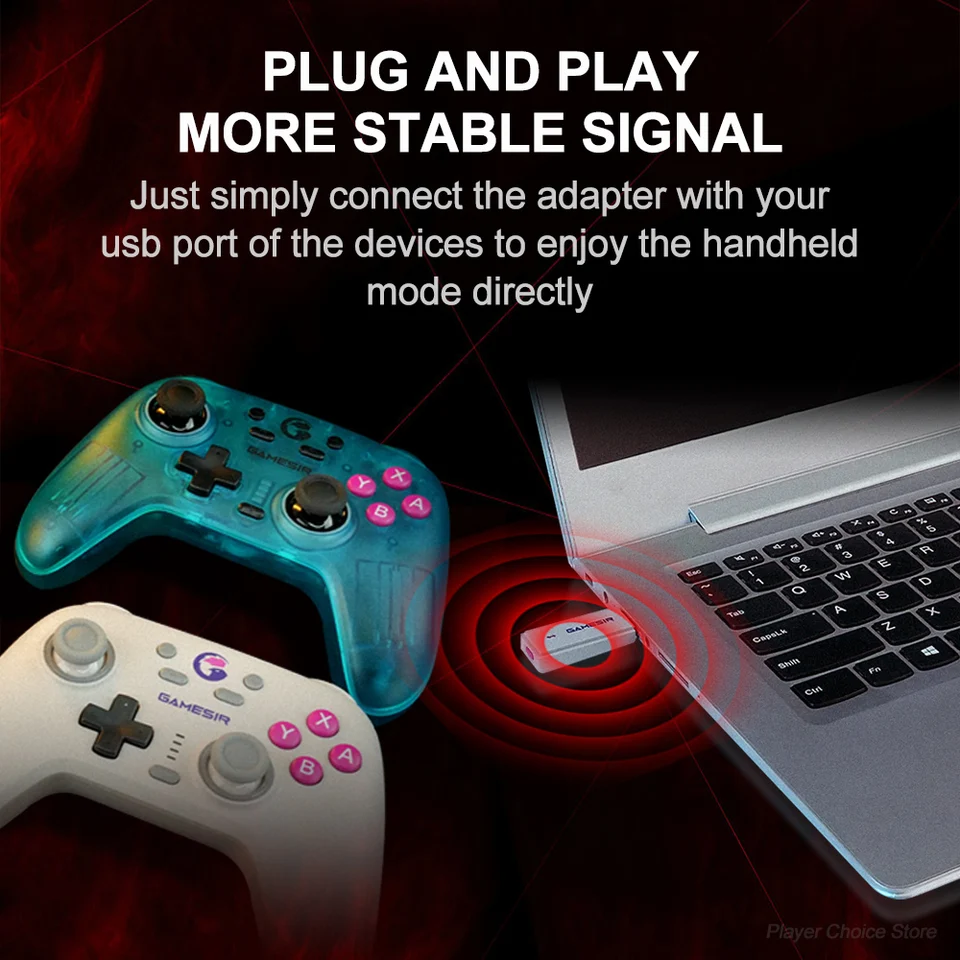 GameSir Adaptador receptor 2.4G para controlador Nova Conexión a PC Computadora Gaming Controle Dongle Plug and Play 4