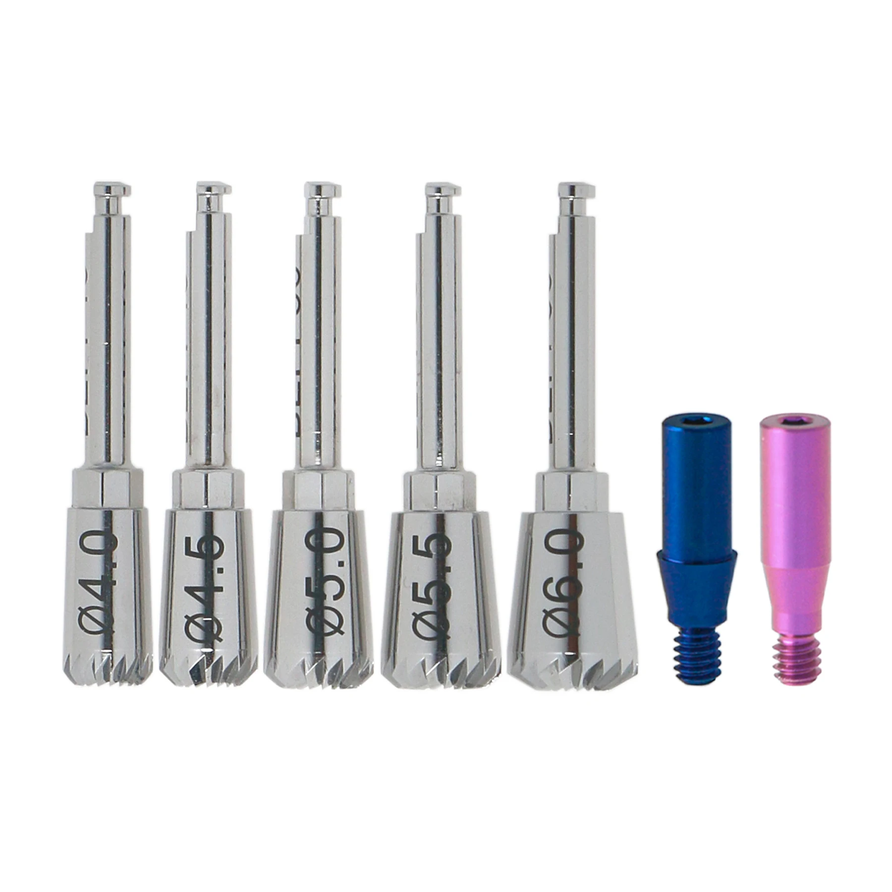 Universal Implant  Bone Profiler Drill Kit 4.0-6.0mm Bone Removal Drills with Guide Screws for Implant Surgery Prosthetic