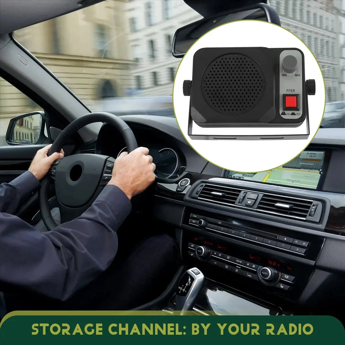 #05E External  For Walkie Talkie,External Speaker For Yaesu Kenwood ICOM Motorola Ham Transceiver Car (Black)