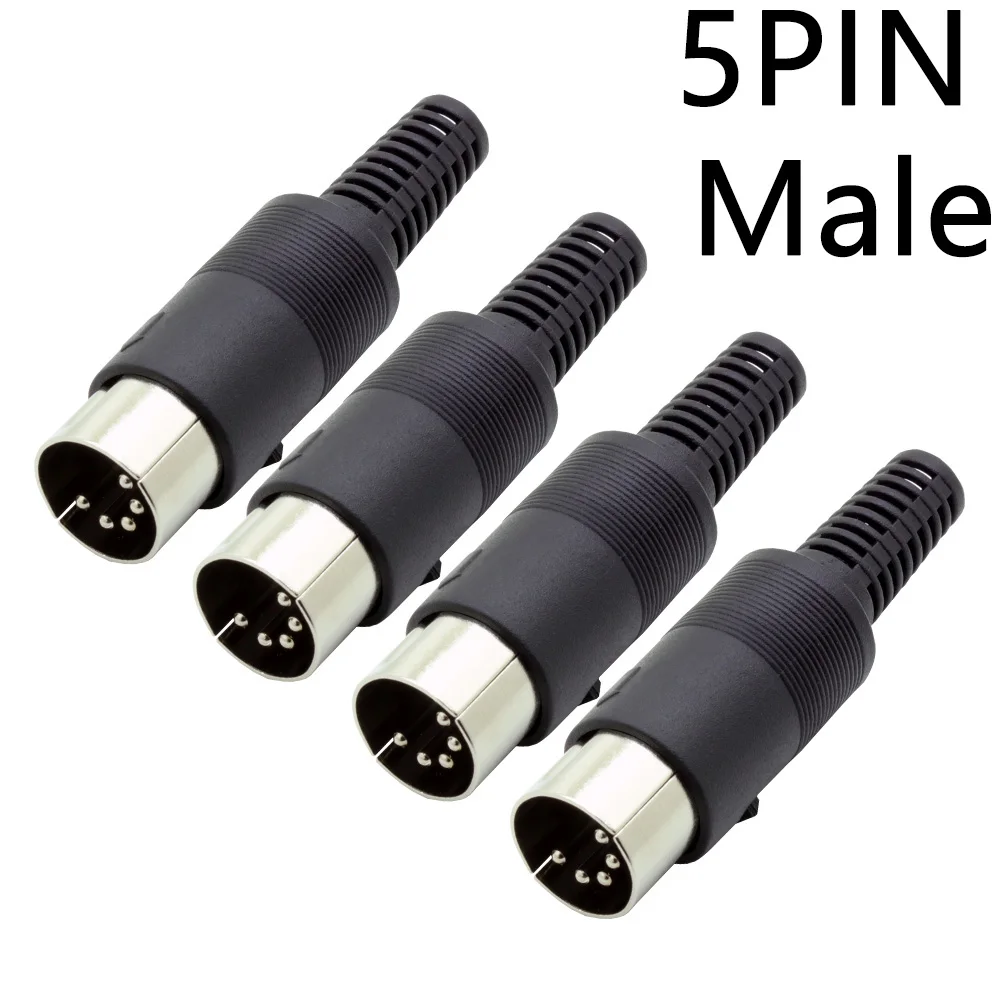 10PCS DIN Connector Male/Female DIN Plug Jack Socket Connector 3/4/5/6/7/8/13 PIN Chassis Cable Mount With Plastic Handle