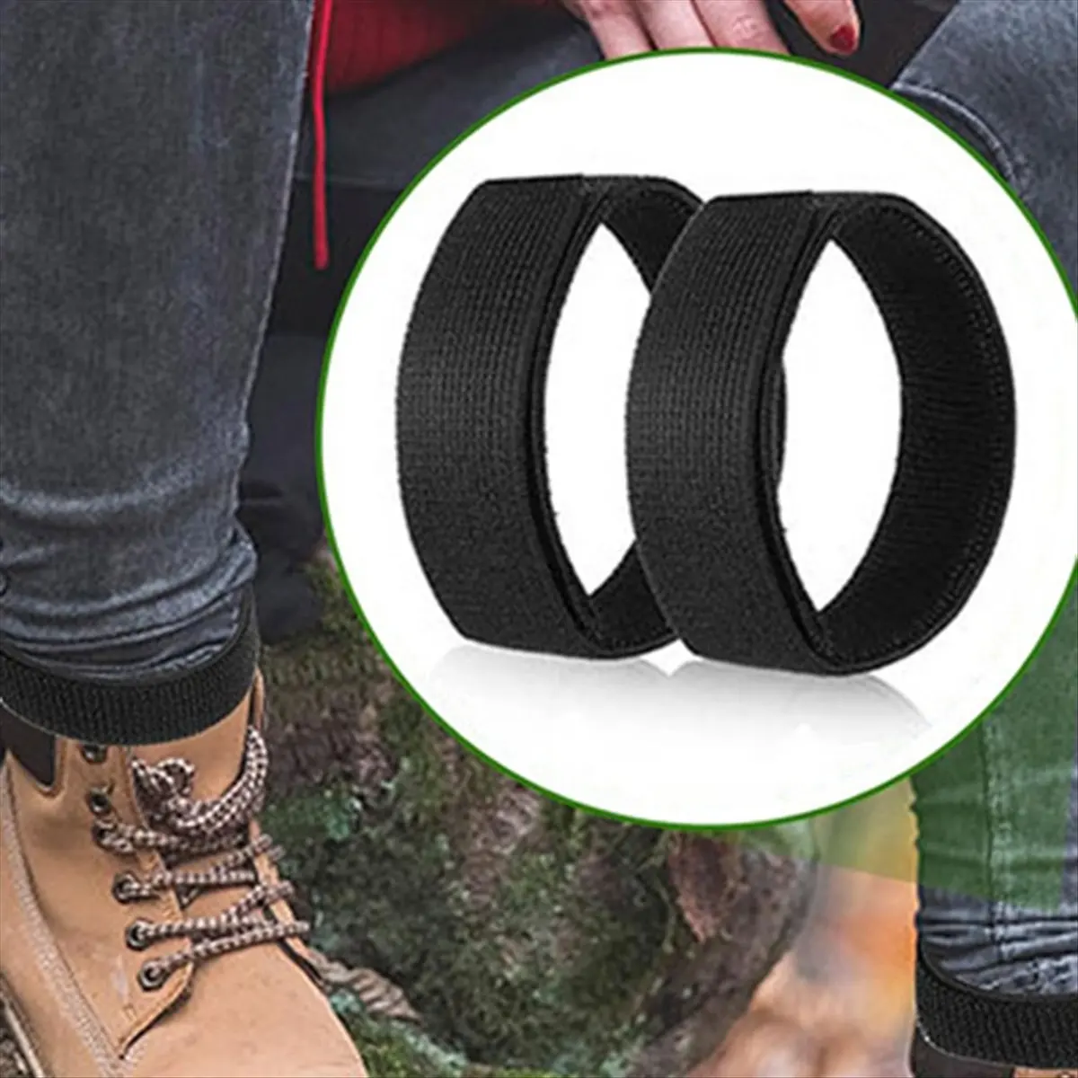 

(ABHW) 6 Pcs Boot Blousers Elastic Boot Straps Bands Blousing Straps Ankle Hook and Loop for Gardening Hiking Cycling Fishing